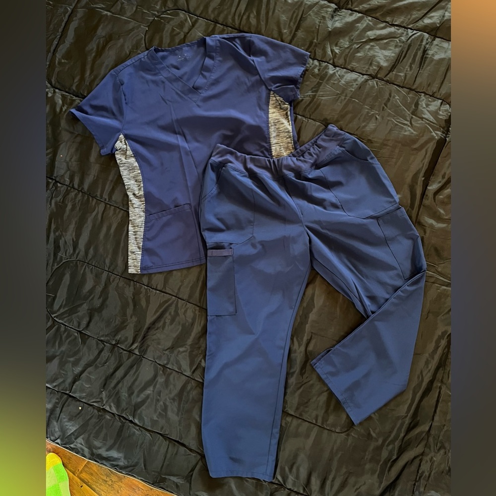 Women's Petite Dickies Navy Blue Scrub Set